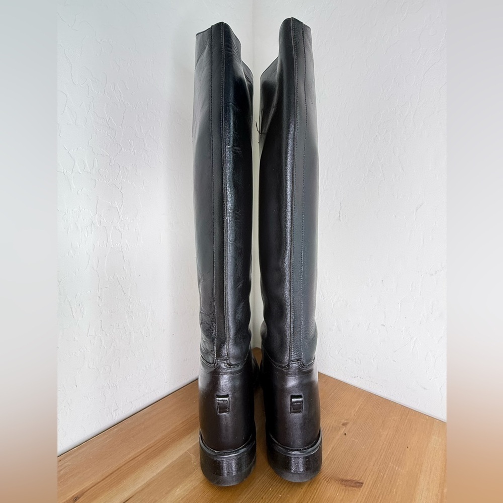 THE EFFINGHAM Black Leather 200L Tall Equestrian Boot Sz 7 1/2 WC Wide Calf - Picture 6 of 11